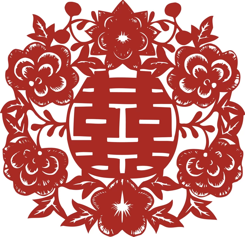 中国风中式传统喜庆民俗人物动物窗花剪纸插画边框AI矢量PNG素材【2827】